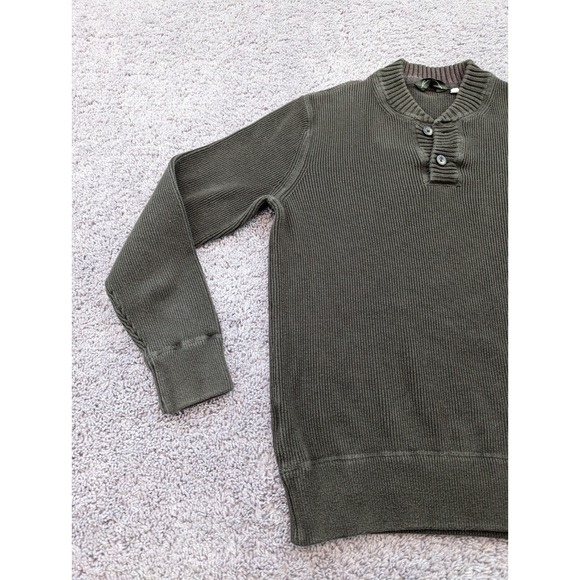 Vintage Eddie Bauer Sweater Mens Large Crewneck Rib Knit Green Made in Hongkong - Picture 3 of 10